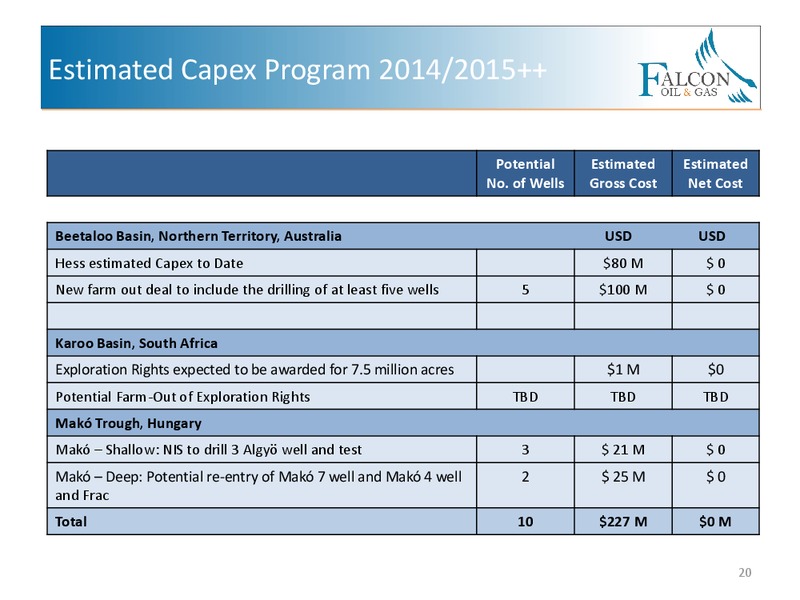 CORPORATE PRESENTATION – Falcon Oil & Gas Ltd. – slide 18
