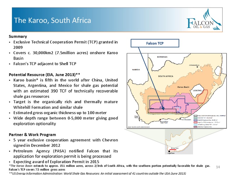 JUNE 2015 CORPORATE PRESENTATION – Falcon Oil & Gas Ltd. – slide 12