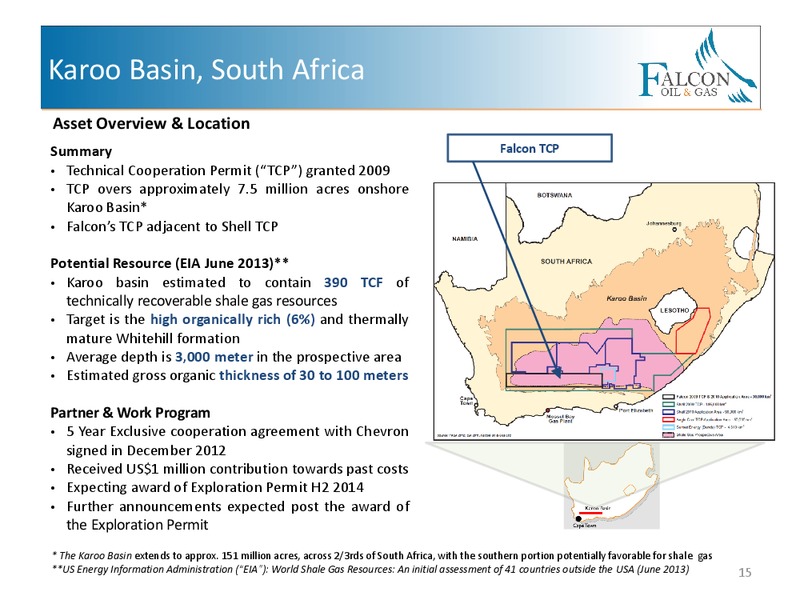 CORPORATE PRESENTATION – Falcon Oil & Gas Ltd. – slide 13