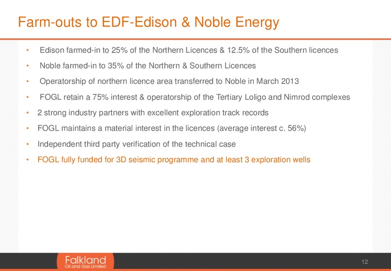 March 2013 Corporate Presentation – Falkland Oil and Gas Ltd.(FOGL) – slide 12