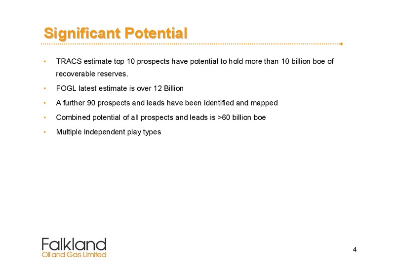 March 2008 Corporate Presentation – Falkland Oil and Gas Ltd.(FOGL) – slide 4