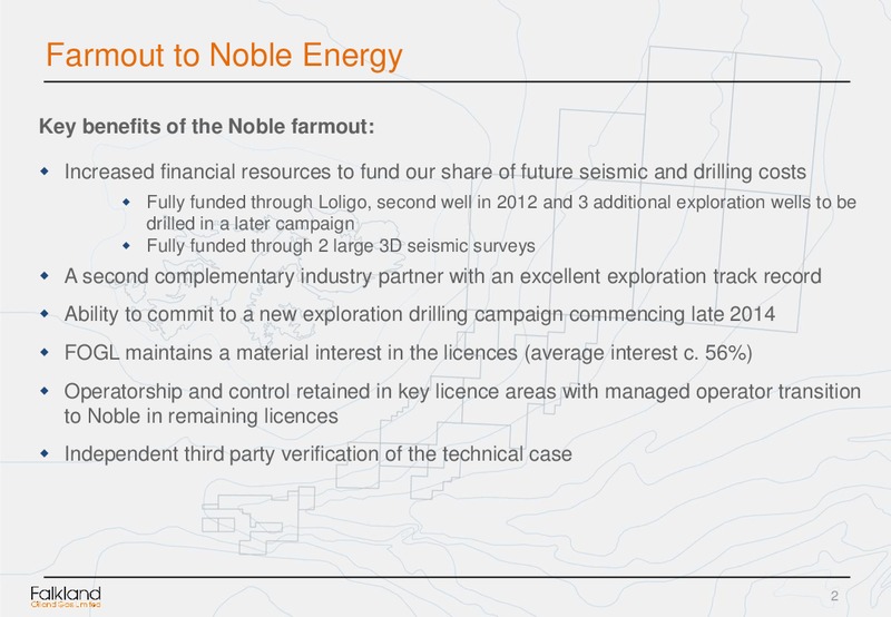 Noble Energy Farm-Out Presentation – Falkland Oil and Gas Ltd.(FOGL) – slide 2