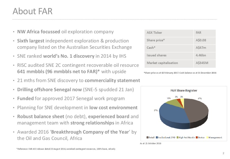 Investor Update – Far Limited – slide 2