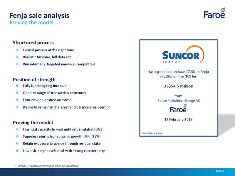 Analyst Presentation – Faroe Petroleum – slide 66