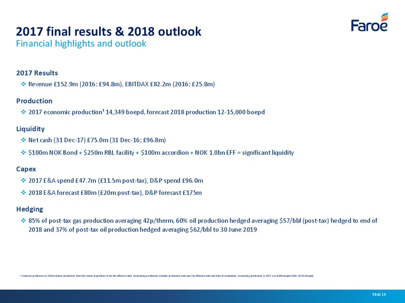 May 2018 Company Presentation – Faroe Petroleum – slide 13