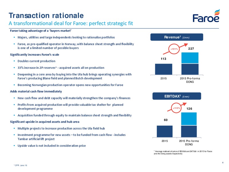 July 2016 Corporate Presentation – Faroe Petroleum – slide 4