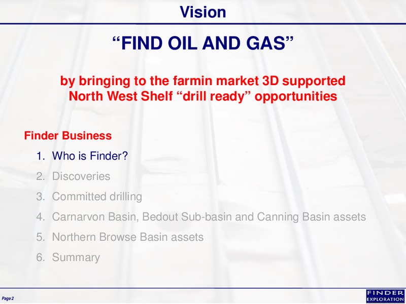 January 2015 Corporate Overview – Finder Exploration Corp – slide 2