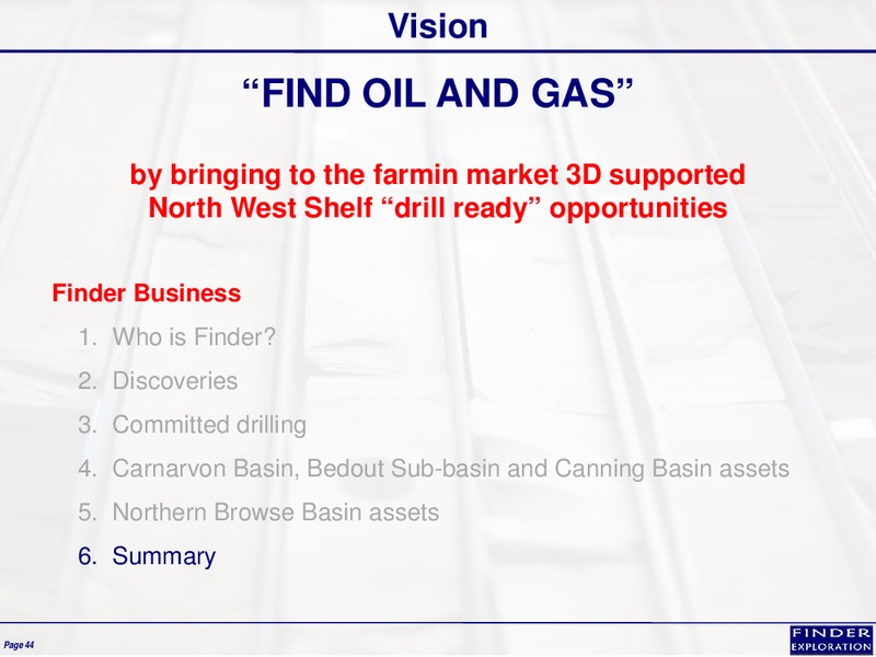 February 2015 Corporate Overview – Finder Exploration Corp – slide 44