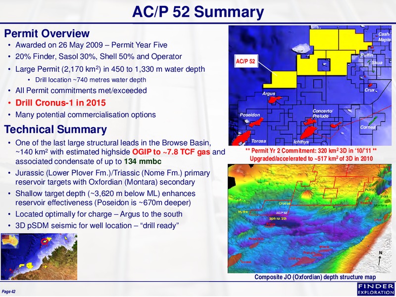 Northern Browse Asset Overview – Finder Exploration Corp – slide 42