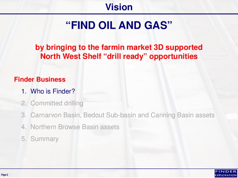 November 2014 Corporate Overview – Finder Exploration Corp – slide 2
