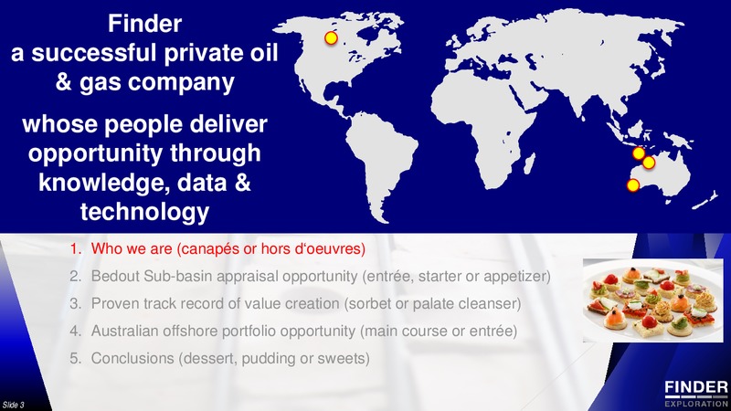 APPEX Global 2016 – Finder Exploration Corp – slide 3