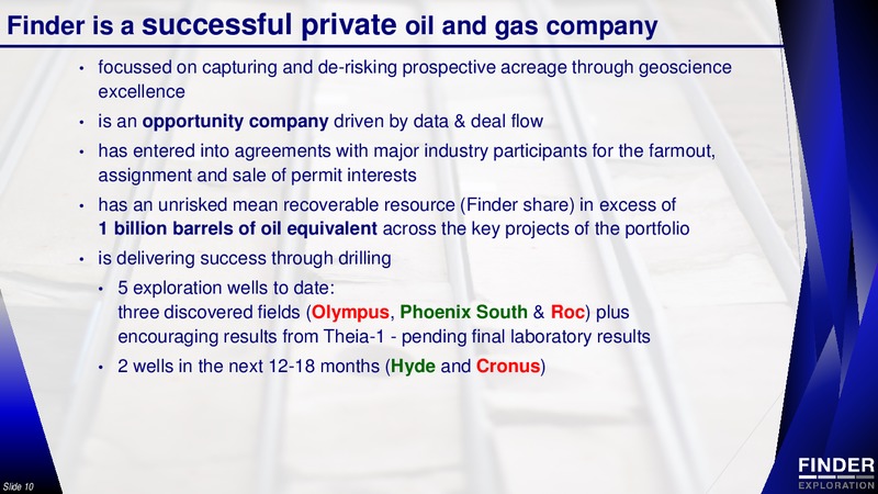 APPEX Global 2016 – Finder Exploration Corp – slide 10