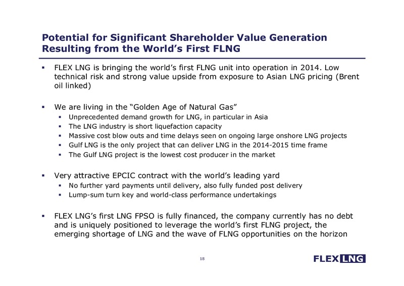 PARETO SECURITIES OIL AND OFFSHORE CONFERENCE – Flex Lng Ltd. – slide 18