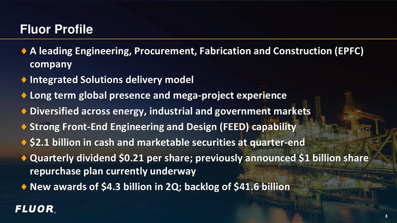 Q2 2015 Earnings Call – Fluor Corporation – slide 2