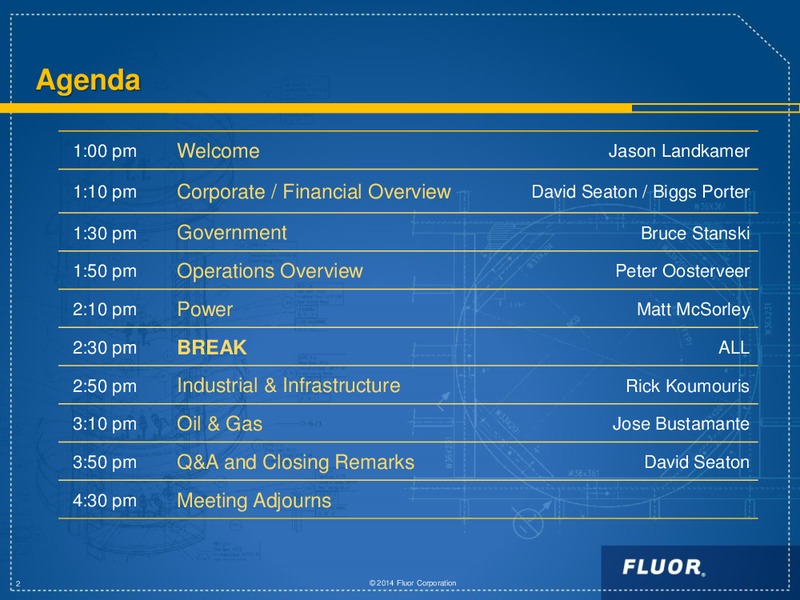 INVESTOR DAY 2014 – Fluor Corporation – slide 2