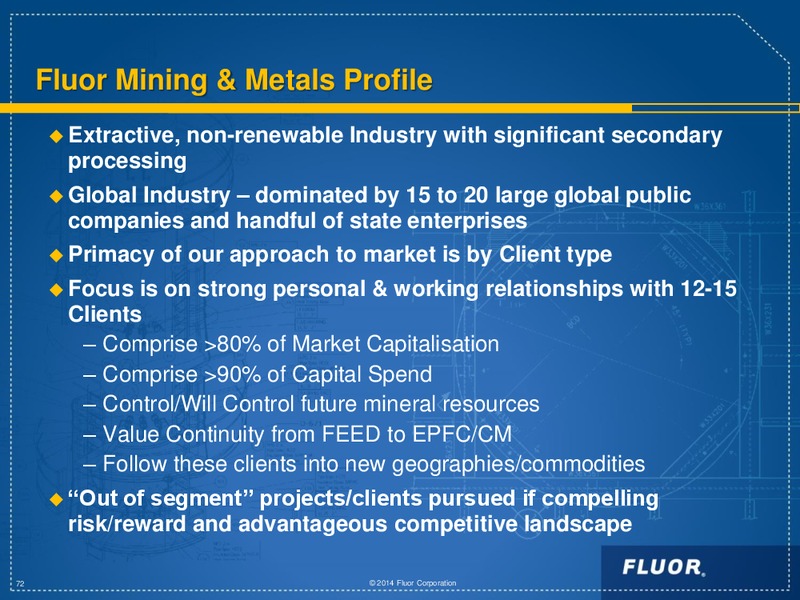 INVESTOR DAY 2014 – Fluor Corporation – slide 72