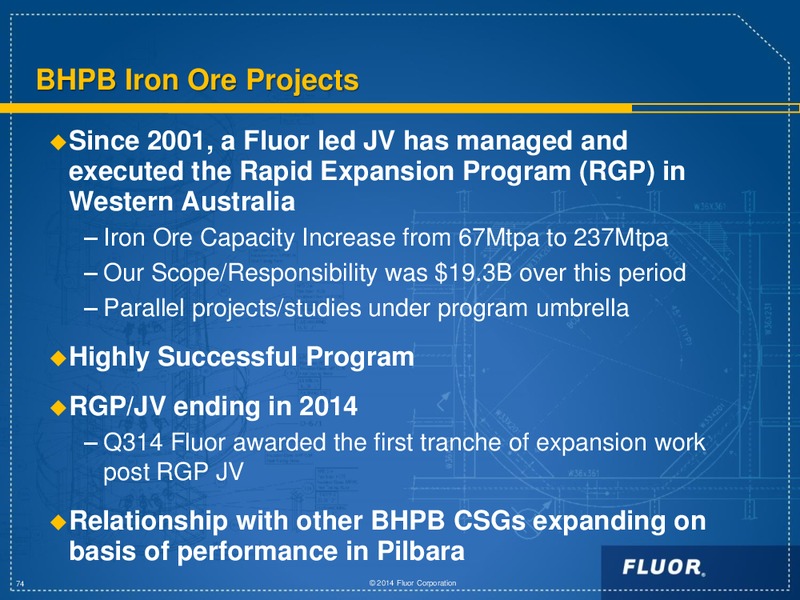 INVESTOR DAY 2014 – Fluor Corporation – slide 74