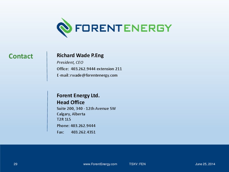 Corporate Overview – Forent Energy Ltd. – slide 28