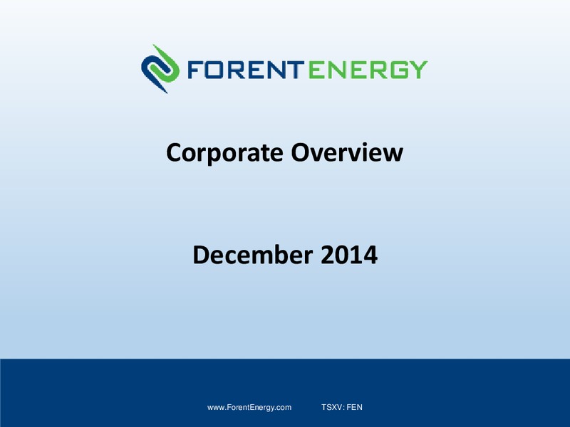 Corporate Overview – Forent Energy Ltd. – slide 29