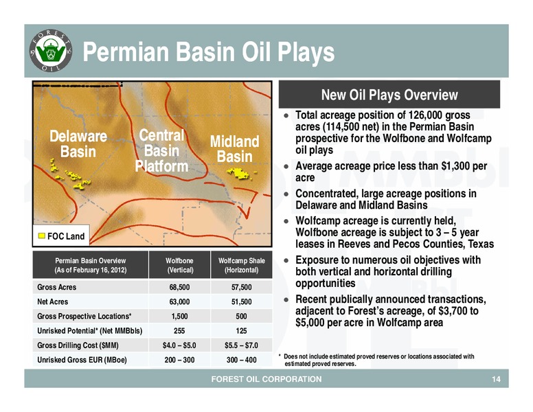 Baird 2012 Growth Stock Conferenc – Forest Oil Corp. – slide 15