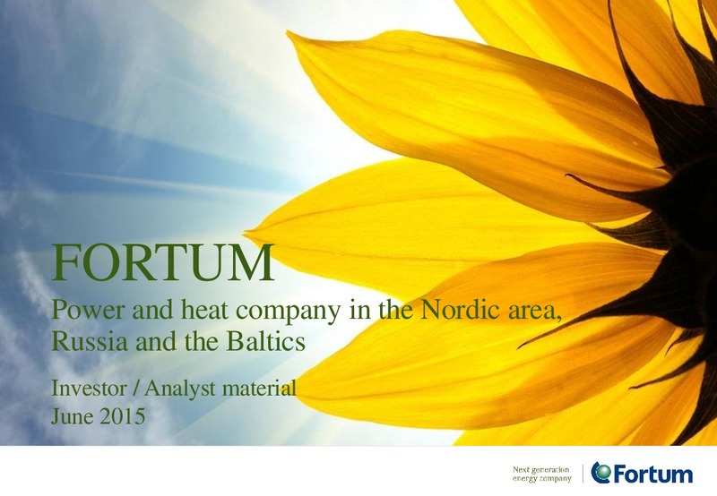 June 2015 Investor Presentation – Fortum – slide 1