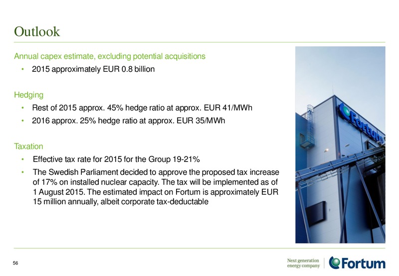 JULY 2015 INVESTOR PRESENTATION – Fortum – slide 55