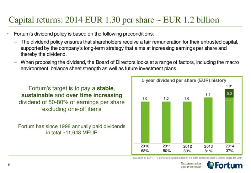 August 2015 Investor Presentation – Fortum – slide 4