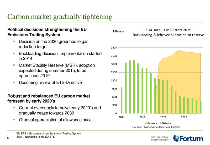 August 2015 Investor Presentation – Fortum – slide 16
