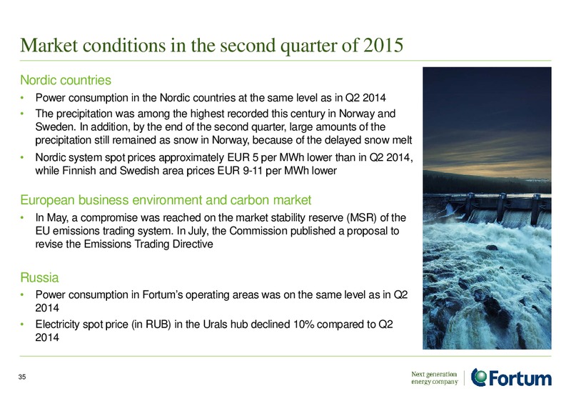 August 2015 Investor Presentation – Fortum – slide 34
