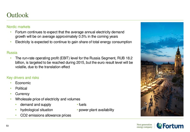 September 2015 Investor Presentation – Fortum Oyj – slide 52