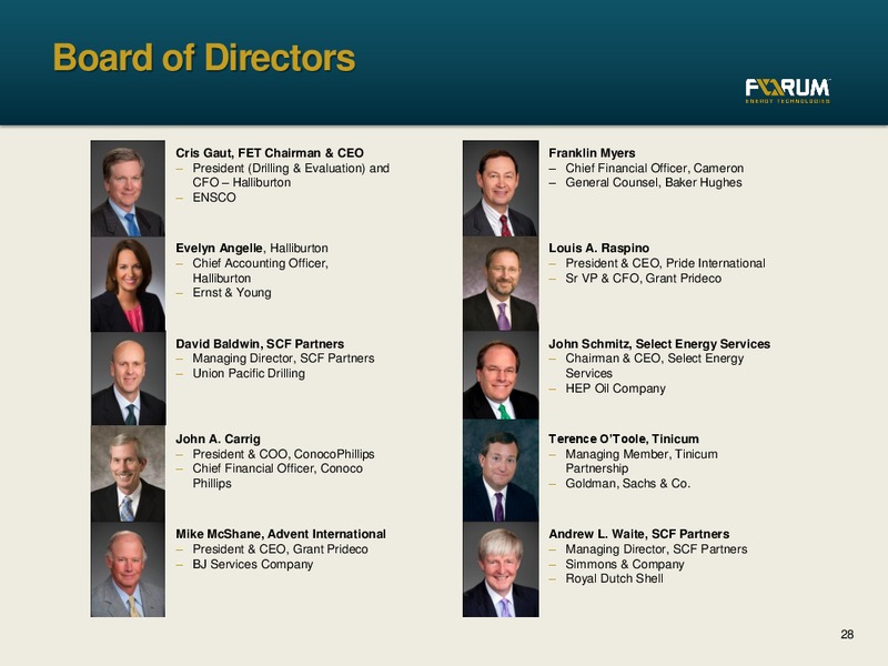 CREDIT SUISSE ENERGY SUMMIT – Forum Energy Technologies, Inc. – slide 27