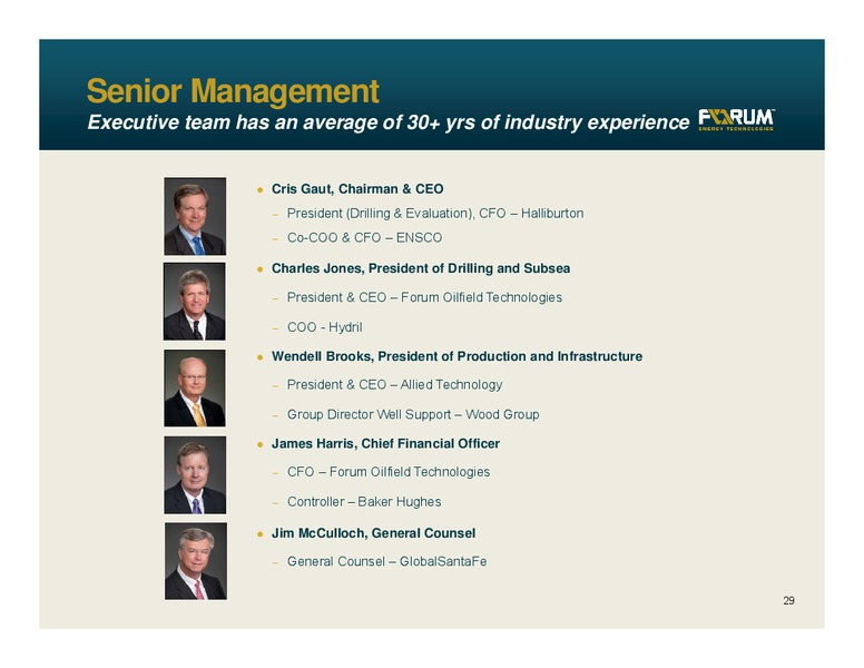 BARCLAYS ENERGY CONFERENCE – Forum Energy Technologies, Inc. – slide 28