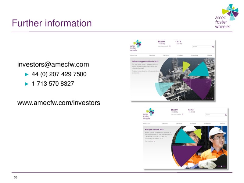 September 2015 Investor Presentation – Foster Wheeler Ag – slide 35