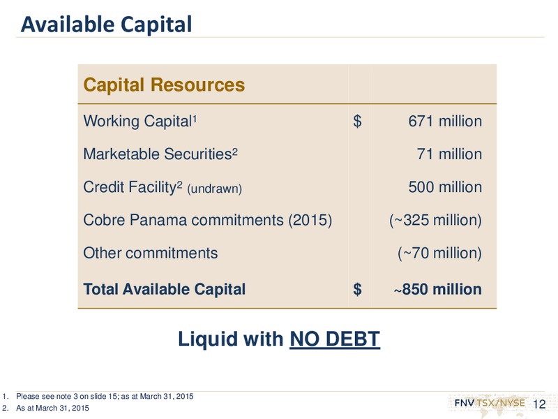June 2015 Corporate Presentation – Franco-Nevada Corporation – slide 11
