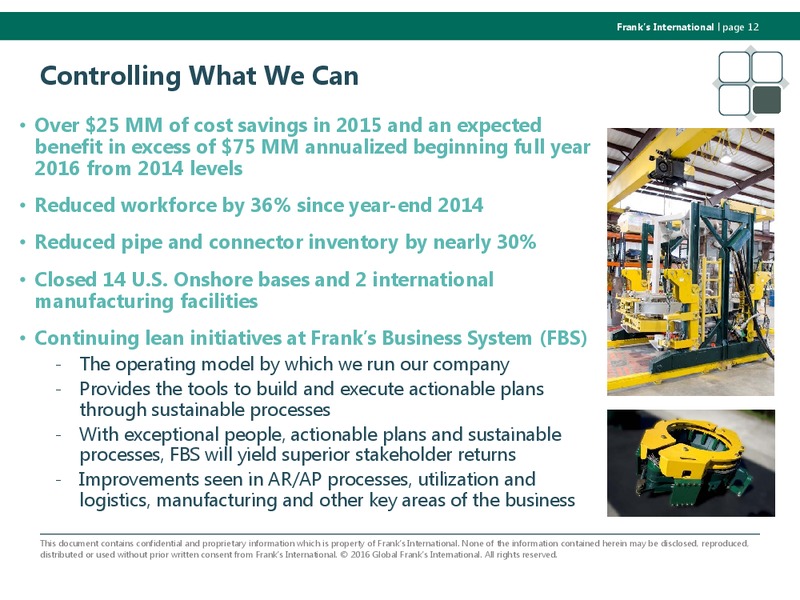 UBS Global Oil and Gas Conference Presentation – Frank's International – slide 11