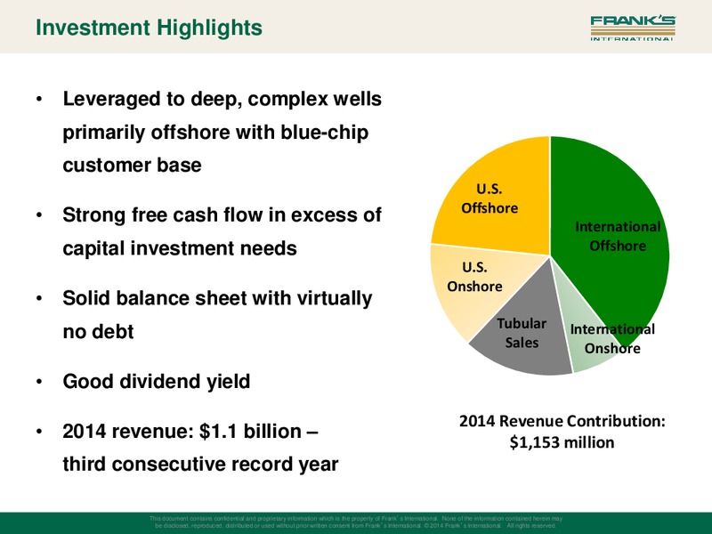 UBS GLOBAL OIL AND GAS CONFERENCE – Franks International – slide 3