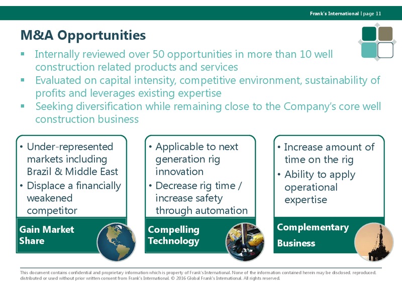 UBS Global and Gas Conference – Franks International – slide 10