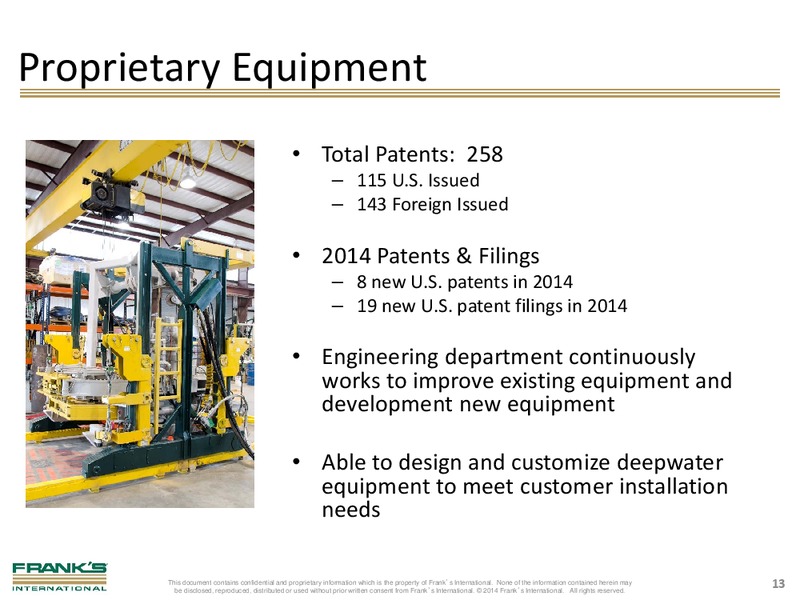 THE OIL AND GAS CONFERENCE – Franks International – slide 11