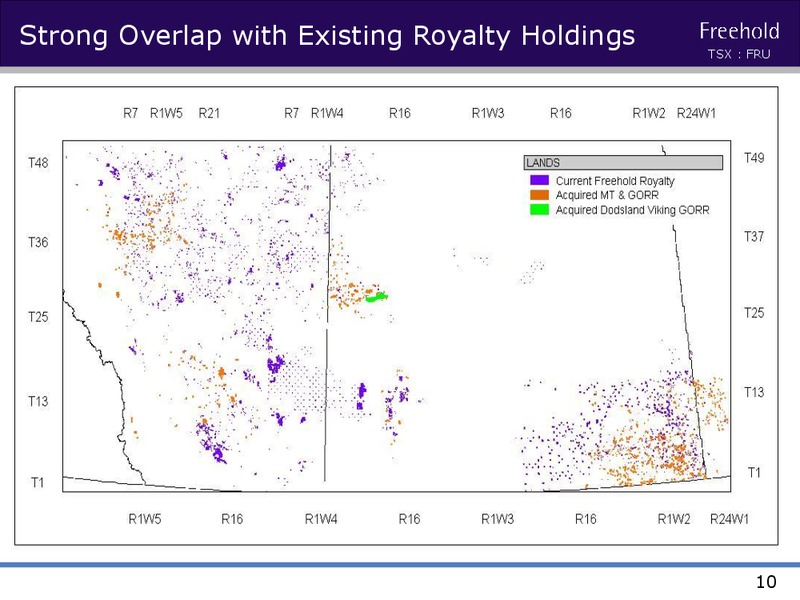 ACQUISITION OF STRATEGIC ROYALTY INTERESTS – Freehold Royalties Ltd. – slide 9
