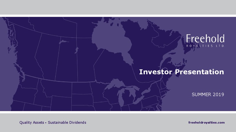 Summer 2019 Investor Presentation – Freehold Royalties Ltd. – slide 1