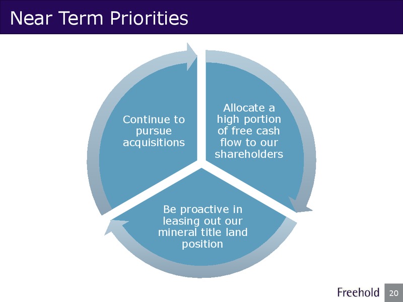 September 2016 Investor Presentation – Freehold Royalties Ltd. – slide 20