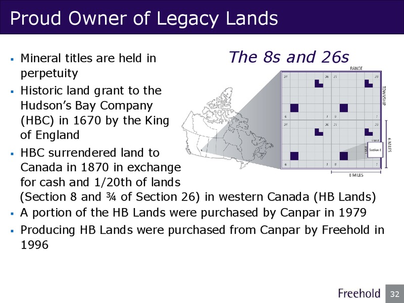 September 2016 Investor Presentation – Freehold Royalties Ltd. – slide 32