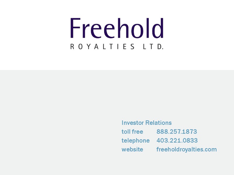 September 2016 Investor Presentation – Freehold Royalties Ltd. – slide 35