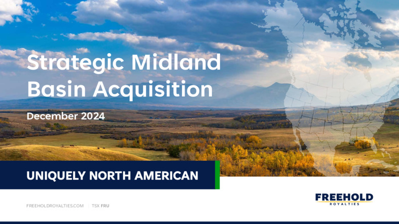 December 2024 Strategic Midland Basin Acquisition – Freehold Royalties Ltd. – slide 1