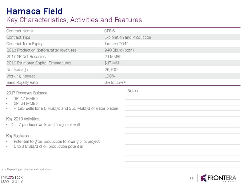 2019 Investor Day Full Presentation – Frontera Energy Corp. – slide 37