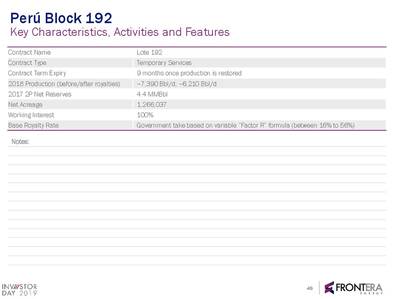 2019 Investor Day Full Presentation – Frontera Energy Corp. – slide 45