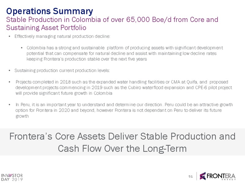 2019 Investor Day Full Presentation – Frontera Energy Corp. – slide 50