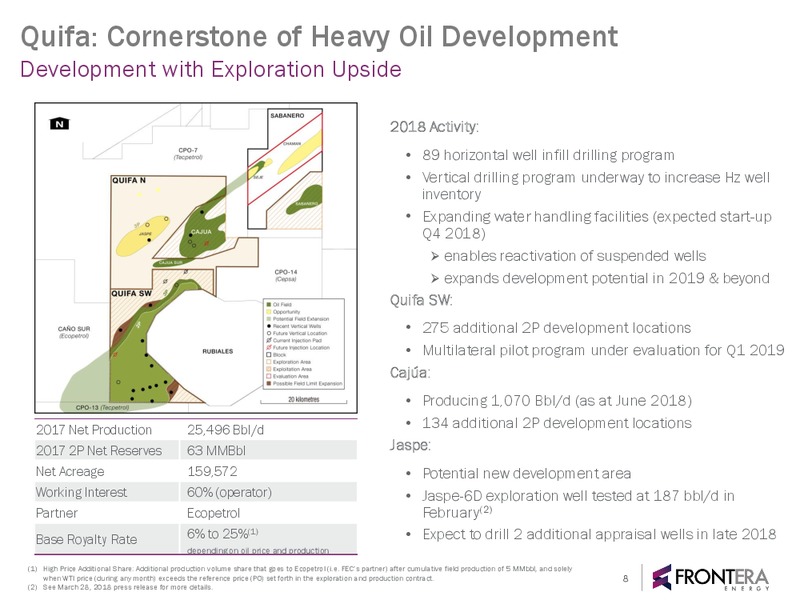 August 2018 Corporate Presentation – Frontera Energy Corp. – slide 7