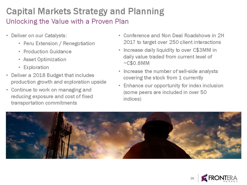 September 2017 Company Presentation – Frontera Energy Corp. – slide 25