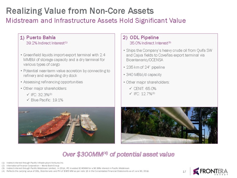 October 2018 Update – Frontera Energy Corp. – slide 16
